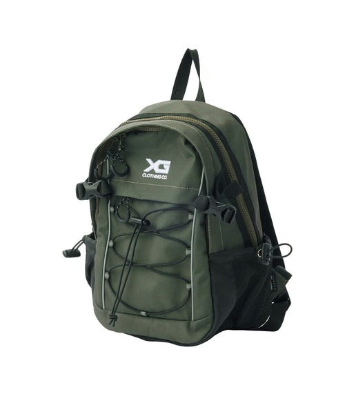 X-girl(エックスガール)の「BUNGEE CORD MINI BACKPACK(バックパック/リュック・レディース・ブラック/オリーブ・ONE SIZE)」の6枚目の写真