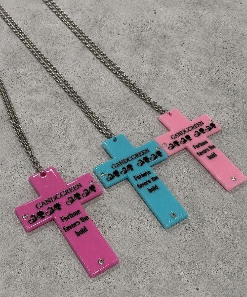 Never mind the XU(ネバーマインドザエックスユー)の「【Never mind the XU】cross fortune necklace / 【ネバーマインド ザ エックスユー】クロスチェーンネックレス(ネックレス・メンズ・ベビーピンク/ピンク/ブルー・ONE SIZE)」の2枚目の写真