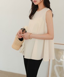 シャツ/ブラウス(半袖/袖なし) ounce open smoke blouse ( ivory ) AOYAMA 【洋服の青山】アイロン不要 ブラウス レディース 夏用 半袖