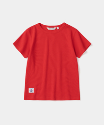 waffle crew neck s/s t-shirt(womens) red