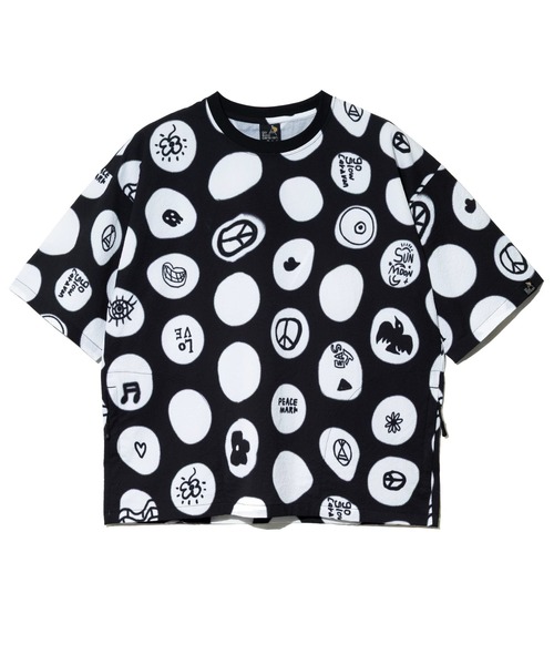 go slow caravan（ゴースローキャラバン）の「ストレッチサッカー 総柄プリント S/STEE（Tシャツ/カットソー・メンズ・ネイビー/ブラック/アイボリー・LARGE/MEDIUM/X-LARGE）」の11枚目の写真