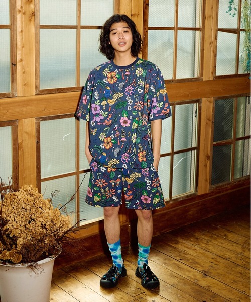 go slow caravan（ゴースローキャラバン）の「ストレッチサッカー 総柄プリント S/STEE（Tシャツ/カットソー・メンズ・ネイビー/ブラック/アイボリー・LARGE/MEDIUM/X-LARGE）」の19枚目の写真