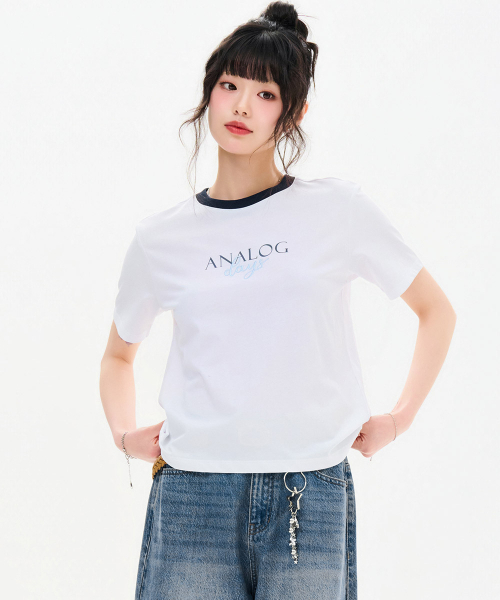 CHASECULT（チェイスカルト）の「レディース ネック配色グラフィックTシャツ-FBRG5867D01（Tシャツ/カットソー・レディース・ホワイト・85/90）」の2枚目の写真