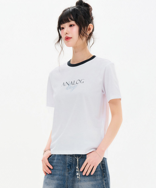 CHASECULT（チェイスカルト）の「レディース ネック配色グラフィックTシャツ-FBRG5867D01（Tシャツ/カットソー・レディース・ホワイト・85/90）」の3枚目の写真