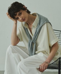 Linen French Sleeve Cocoon Shirt / リネンブレンドフレンチスリーブコクーンシャツ