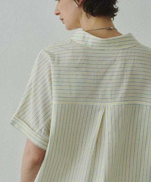 Plumel（プルメル）の「Linen French Sleeve Cocoon Shirt / リネンブレンドフレンチスリーブコクーンシャツ（シャツ/ブラウス・レディース・ラベンダー/ベージュ/イエロー/ブラウン/オフホワイト/ブルー・MEDIUM）」の15枚目の写真