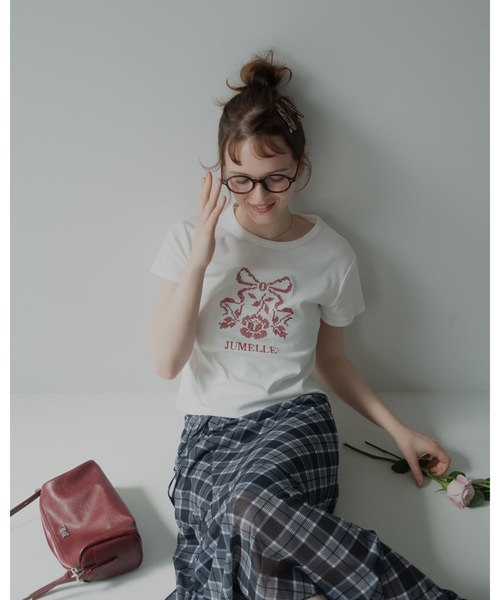 JUMELLE(ジュメロ)の「クロスステッチT(Tシャツ/カットソー・レディース・ホワイト・FREE)」の3枚目の写真