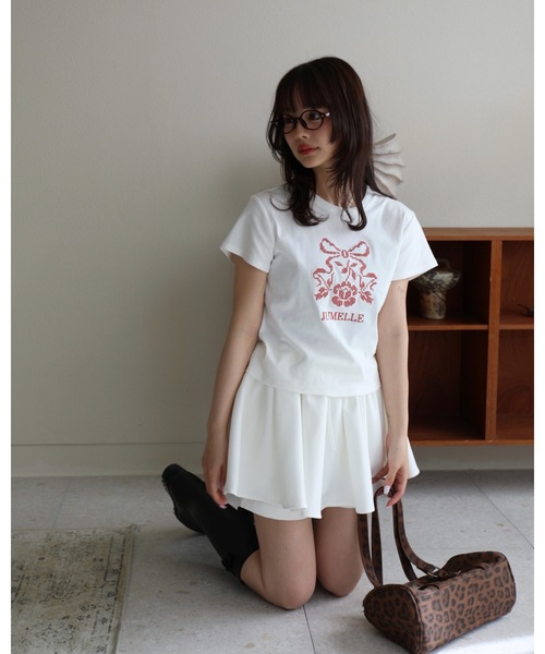JUMELLE(ジュメロ)の「クロスステッチT(Tシャツ/カットソー・レディース・ホワイト・FREE)」の9枚目の写真