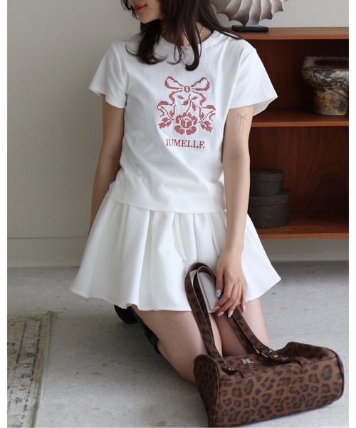 JUMELLE(ジュメロ)の「クロスステッチT(Tシャツ/カットソー・レディース・ホワイト・FREE)」の12枚目の写真