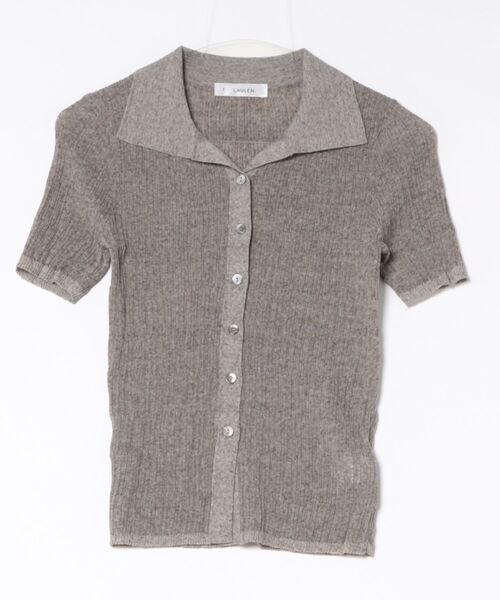 LAULEN(ローレン)の「random rib knit cardigan /ランダムリブニットカーディガン(カーディガン/ボレロ・レディース・グレー/オートミール/アイボリー/グリーン/ブラック・FREE)」の4枚目の写真