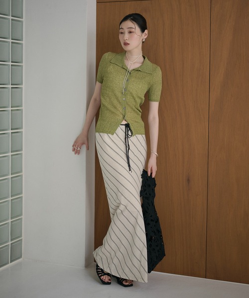 LAULEN(ローレン)の「random rib knit cardigan /ランダムリブニットカーディガン(カーディガン/ボレロ・レディース・グレー/オートミール/アイボリー/グリーン/ブラック・FREE)」の15枚目の写真
