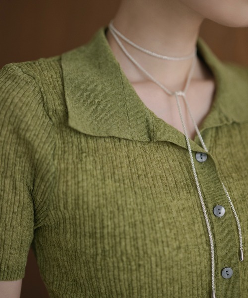 LAULEN(ローレン)の「random rib knit cardigan /ランダムリブニットカーディガン(カーディガン/ボレロ・レディース・グレー/オートミール/アイボリー/グリーン/ブラック・FREE)」の20枚目の写真