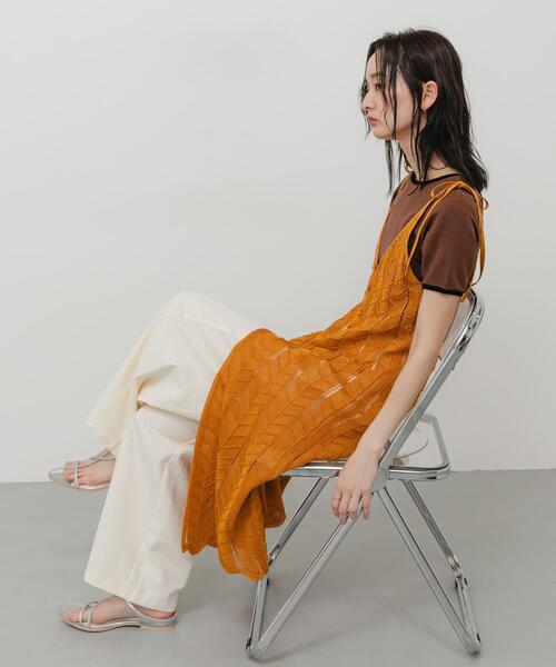 SENSE OF PLACE by URBAN RESEARCH(センスオブプレイスバイアーバンリサーチ)の「『洗濯可』フロントボタンレースアミキャミワンピース(ワンピース・レディース・オレンジ/ブラック・ONE)」の16枚目の写真