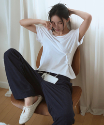 WOOALONG | Light slim sleeveless - WHITE(Tシャツ/カットソー)