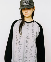 WEBHOUSE（ウェブハウス）の「ディアフレンド レグラン ロングスリーブ - ブラック/グレー（Tシャツ/カットソー）」