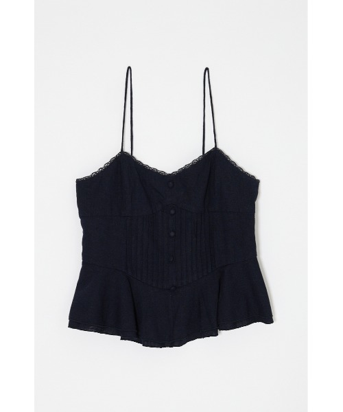MOUSSY(マウジー)の「【セットアップ対応】LINEN BLEND CORSET キャミトップス(キャミソール・レディース・ライトブルー/ネイビー/ホワイト・FREE)」の3枚目の写真