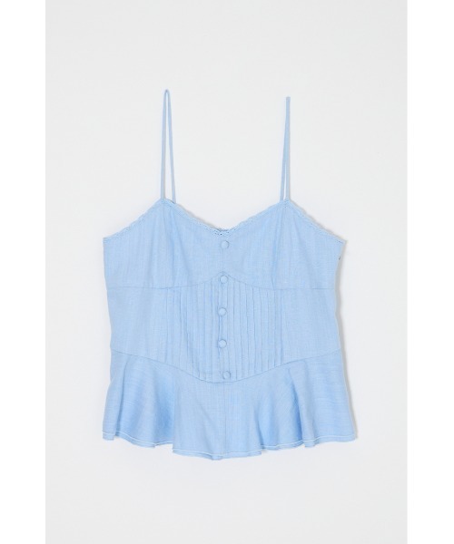 MOUSSY(マウジー)の「【セットアップ対応】LINEN BLEND CORSET キャミトップス(キャミソール・レディース・ライトブルー/ネイビー/ホワイト・FREE)」の2枚目の写真
