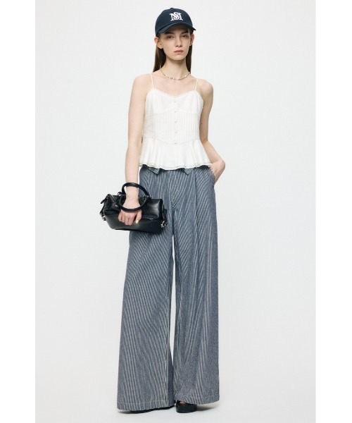 MOUSSY(マウジー)の「【セットアップ対応】LINEN BLEND CORSET キャミトップス(キャミソール・レディース・ライトブルー/ネイビー/ホワイト・FREE)」の8枚目の写真