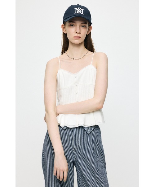 MOUSSY(マウジー)の「【セットアップ対応】LINEN BLEND CORSET キャミトップス(キャミソール・レディース・ライトブルー/ネイビー/ホワイト・FREE)」の5枚目の写真