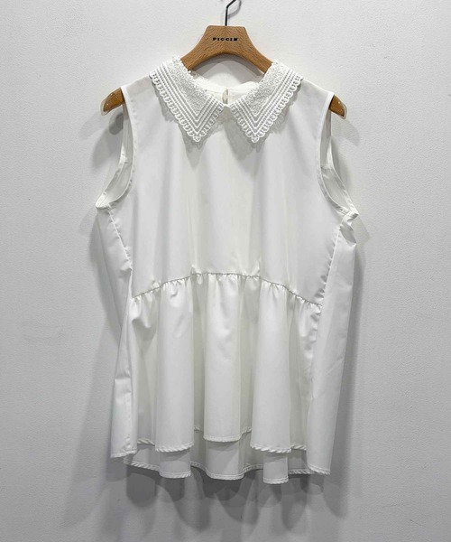 PICCIN(ピッチン)の「レースカラーブラウス(シャツ/ブラウス・レディース・オフホワイト/ブラック・M)」の5枚目の写真