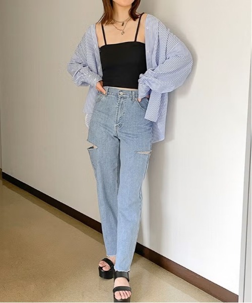 GORGE(ゴージ)の「太リブ短丈テレコキャミ(キャミソール・レディース・ブラック・F)」の4枚目の写真