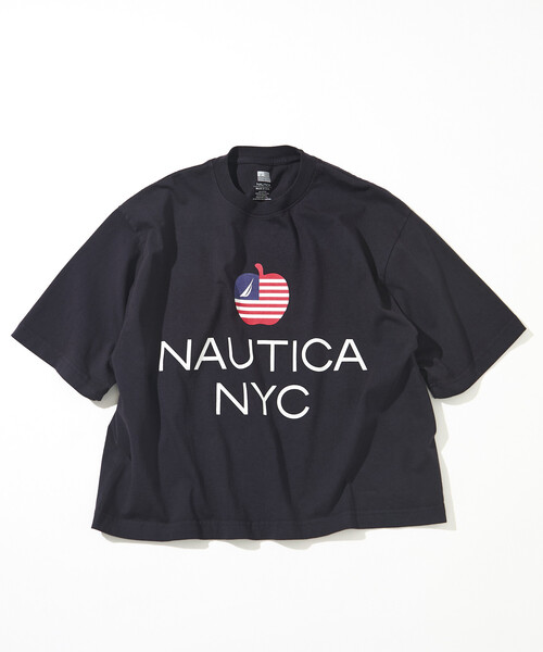 NAUTICA(ノーティカ)の「NAUTICA/ノーティカ Made in U.S.A ヘビーウェイト オーバーサイズ クルーネック プリントTシャツ type 4(Tシャツ/カットソー・メンズ・ネイビー/ホワイト・LARGE/MEDIUM/X-LARGE/XX-LARGE)」の1枚目の写真