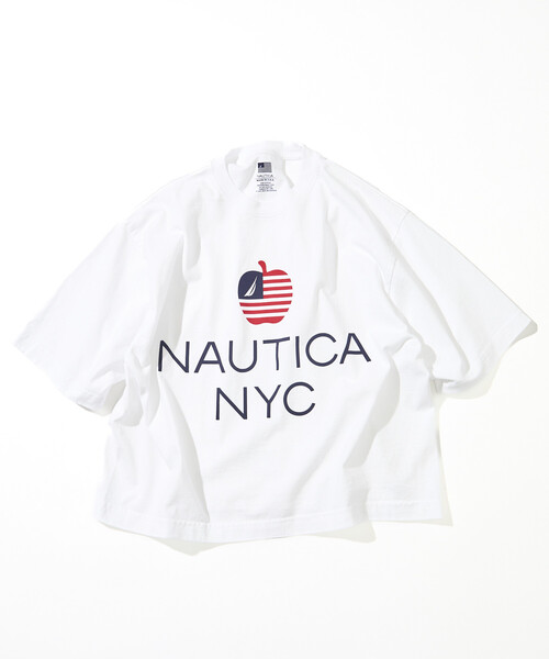 NAUTICA(ノーティカ)の「NAUTICA/ノーティカ Made in U.S.A ヘビーウェイト オーバーサイズ クルーネック プリントTシャツ type 4(Tシャツ/カットソー・メンズ・ネイビー/ホワイト・LARGE/MEDIUM/X-LARGE/XX-LARGE)」の3枚目の写真