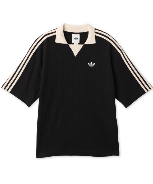 adidas(アディダス)の「adidas WAFFLE JERSEY / アディダス ワッフル ジャージー【SP】(ポロシャツ・メンズ・ブラック・M/S/XS/XXL/XL/L)」の1枚目の写真