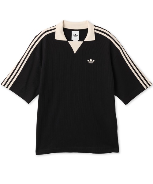 adidas(アディダス)の「adidas WAFFLE JERSEY / アディダス ワッフル ジャージー【SP】(ポロシャツ・メンズ・ブラック・M/S/XS/XXL/XL/L)」の3枚目の写真
