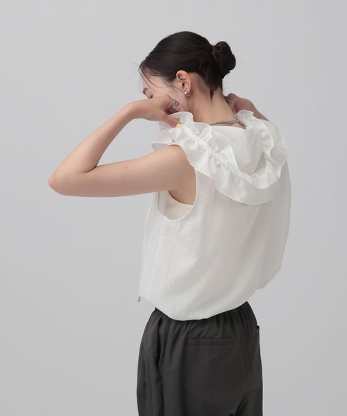 LEPSIM(レプシィム)の「フーディシャツノースリチュニック 813919(シャツ/ブラウス・レディース・ブラウン/ブラック/オフホワイト・FREE)」の10枚目の写真