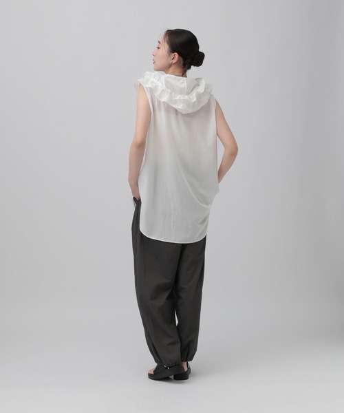 LEPSIM(レプシィム)の「フーディシャツノースリチュニック 813919(シャツ/ブラウス・レディース・ブラウン/ブラック/オフホワイト・FREE)」の13枚目の写真