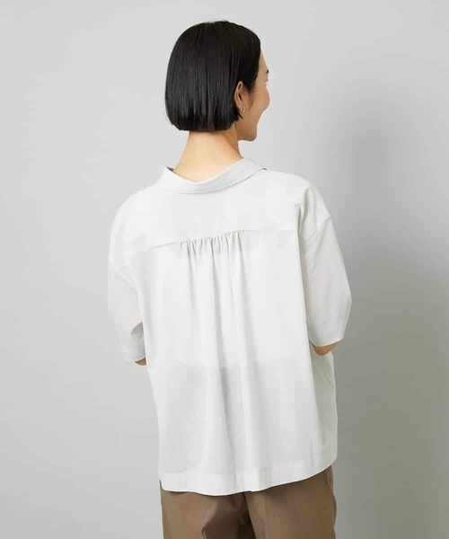 MICHEL KLEIN(ミッシェル・クラン)の「スキッパーシアーシャツ(シャツ/ブラウス・レディース・ホワイト/ライトグレー/ブラック・40/38)」の5枚目の写真