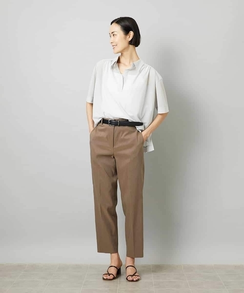 MICHEL KLEIN(ミッシェル・クラン)の「スキッパーシアーシャツ(シャツ/ブラウス・レディース・ホワイト/ライトグレー/ブラック・40/38)」の7枚目の写真
