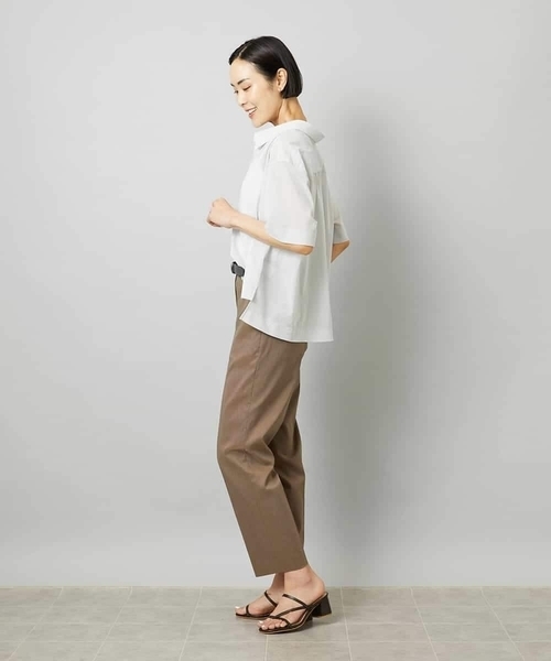 MICHEL KLEIN(ミッシェル・クラン)の「スキッパーシアーシャツ(シャツ/ブラウス・レディース・ホワイト/ライトグレー/ブラック・40/38)」の8枚目の写真