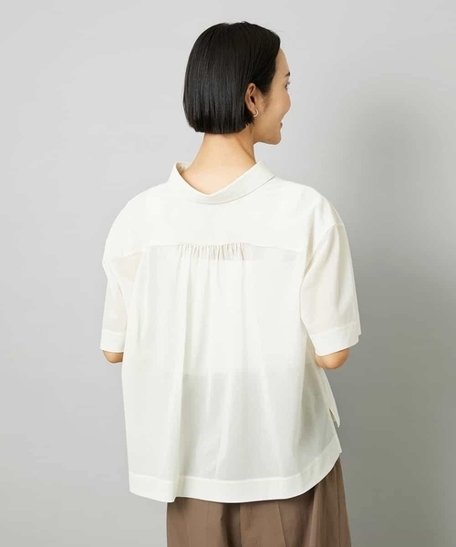 MICHEL KLEIN(ミッシェル・クラン)の「スキッパーシアーシャツ(シャツ/ブラウス・レディース・ホワイト/ライトグレー/ブラック・40/38)」の16枚目の写真