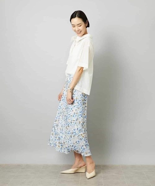 MICHEL KLEIN(ミッシェル・クラン)の「スキッパーシアーシャツ(シャツ/ブラウス・レディース・ホワイト/ライトグレー/ブラック・40/38)」の21枚目の写真