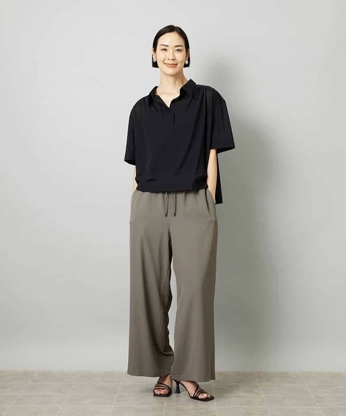 MICHEL KLEIN(ミッシェル・クラン)の「スキッパーシアーシャツ(シャツ/ブラウス・レディース・ホワイト/ライトグレー/ブラック・40/38)」の5枚目の写真
