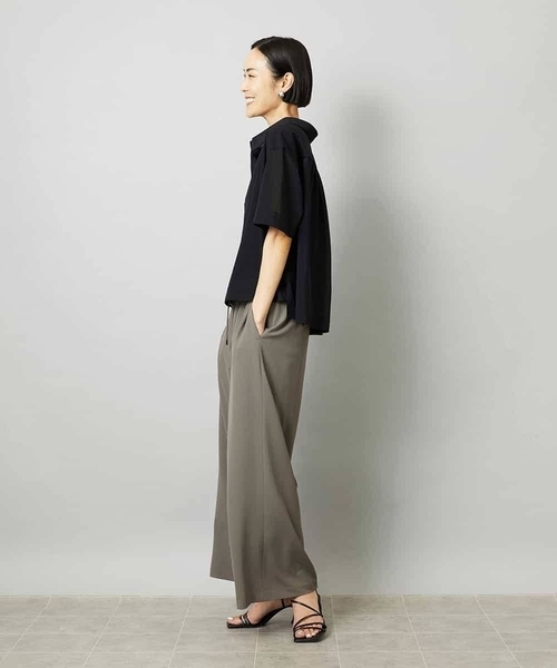 MICHEL KLEIN(ミッシェル・クラン)の「スキッパーシアーシャツ(シャツ/ブラウス・レディース・ホワイト/ライトグレー/ブラック・40/38)」の6枚目の写真