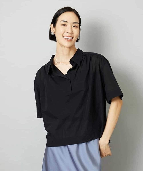 MICHEL KLEIN(ミッシェル・クラン)の「スキッパーシアーシャツ(シャツ/ブラウス・レディース・ホワイト/ライトグレー/ブラック・40/38)」の8枚目の写真