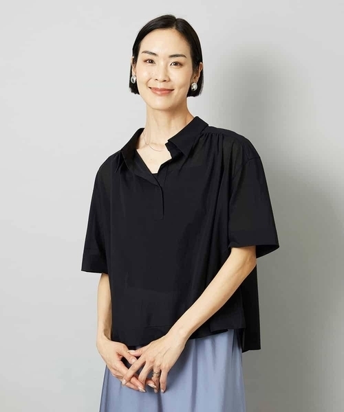 MICHEL KLEIN(ミッシェル・クラン)の「スキッパーシアーシャツ(シャツ/ブラウス・レディース・ホワイト/ライトグレー/ブラック・40/38)」の9枚目の写真