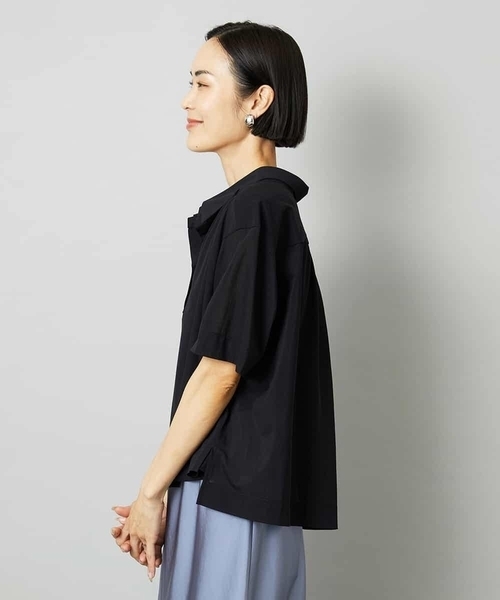 MICHEL KLEIN(ミッシェル・クラン)の「スキッパーシアーシャツ(シャツ/ブラウス・レディース・ホワイト/ライトグレー/ブラック・40/38)」の10枚目の写真