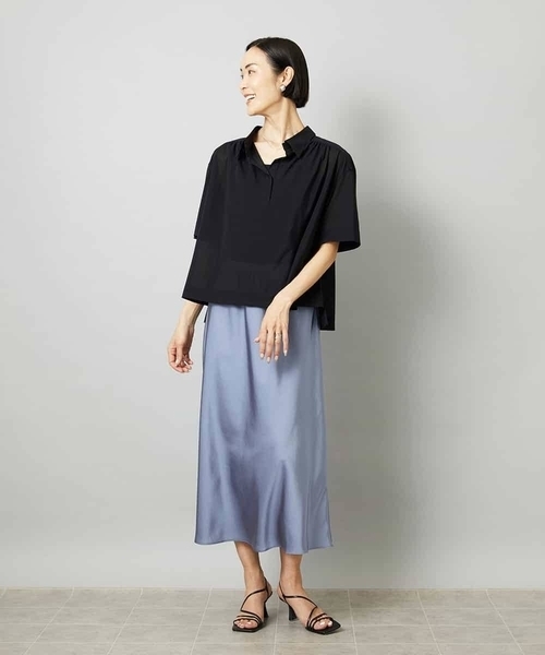 MICHEL KLEIN(ミッシェル・クラン)の「スキッパーシアーシャツ(シャツ/ブラウス・レディース・ホワイト/ライトグレー/ブラック・40/38)」の11枚目の写真