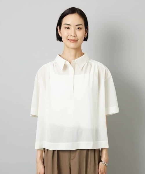 MICHEL KLEIN(ミッシェル・クラン)の「スキッパーシアーシャツ(シャツ/ブラウス・レディース・ホワイト/ライトグレー/ブラック・40/38)」の13枚目の写真