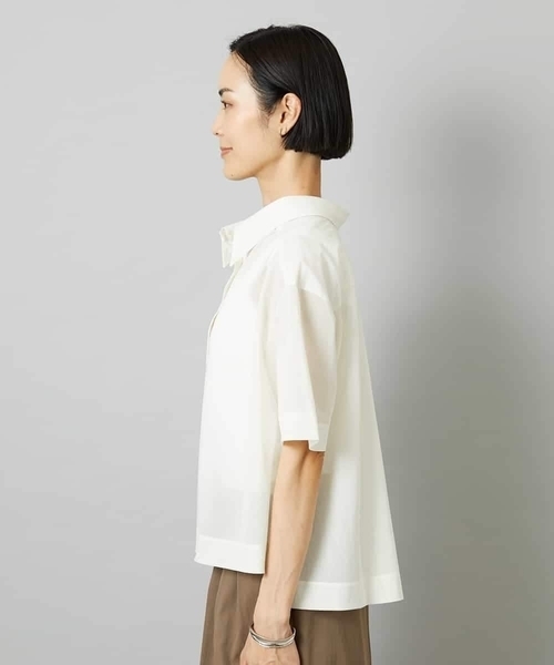MICHEL KLEIN(ミッシェル・クラン)の「スキッパーシアーシャツ(シャツ/ブラウス・レディース・ホワイト/ライトグレー/ブラック・40/38)」の14枚目の写真