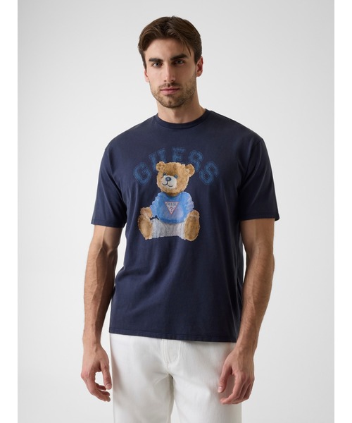 Guess(ゲス)の「GUESS Bear Tee Tシャツ 半袖(Tシャツ/カットソー・メンズ・ネイビー/ホワイト・SMALL/X-LARGE/LARGE/MEDIUM)」の1枚目の写真