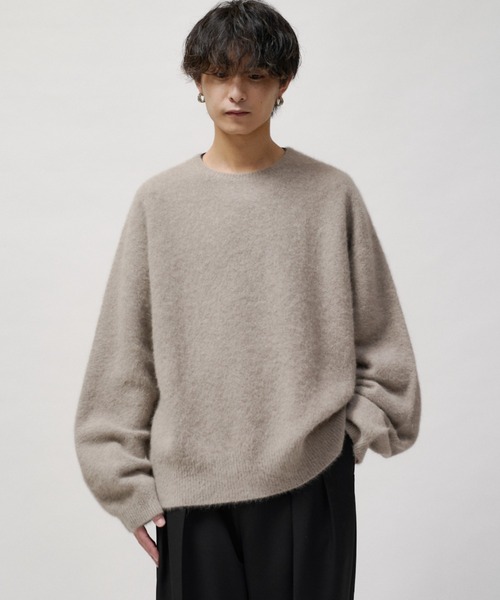 Lui's(ルイス)の「ウールライトクルーネックニット(ニット/セーター・メンズ・ブルー/モカ/ブラック/チャコールグレー・M/S)」の3枚目の写真