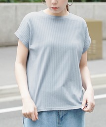 汗しみない リブカットソー［フレンチスリーブ］
