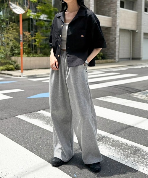 Dickies(ディッキーズ)の「【Dickies】コットンダンプオープンカラークロップドシャツ 5287-5100 MNY(シャツ/ブラウス・レディース・ホワイト/ブラック/グリーン・M)」の15枚目の写真