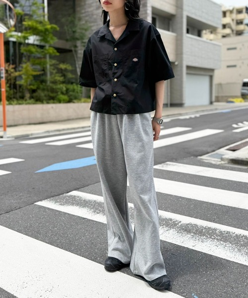 Dickies(ディッキーズ)の「【Dickies】コットンダンプオープンカラークロップドシャツ 5287-5100 MNY(シャツ/ブラウス・レディース・ホワイト/ブラック/グリーン・M)」の16枚目の写真