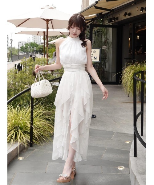 Darich(ダーリッチ)の「トワルドジュイシフォンロングワンピース(ワンピース・レディース・ライラック/ホワイト/サックスブルー・FREE/FS)」の4枚目の写真